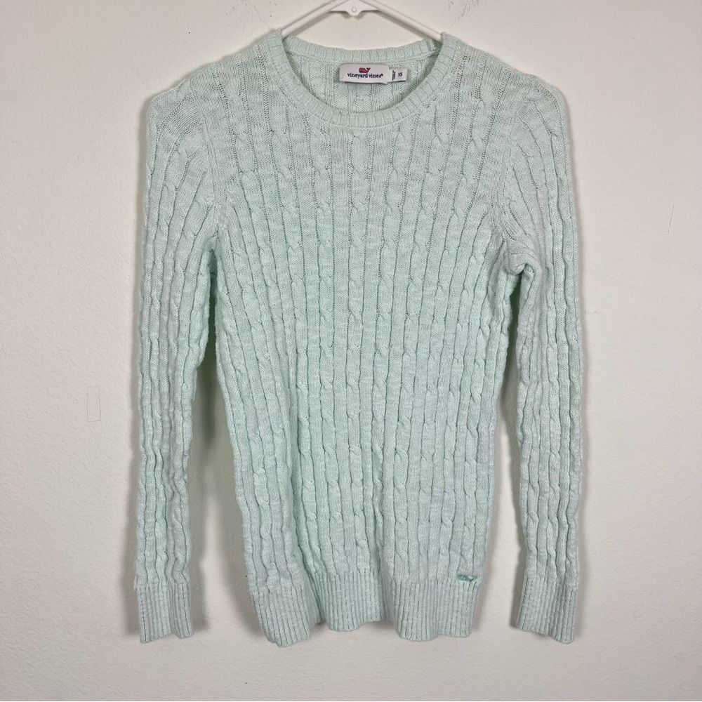 Vineyard Vine Knit Crew Neck Sweater- Mint Blue- Size XSmall